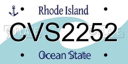 CVS2252 Rhode Island License Plate