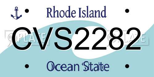CVS2282 Rhode Island License Plate