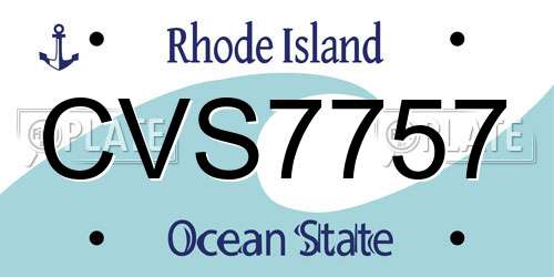 CVS7757 Rhode Island License Plate