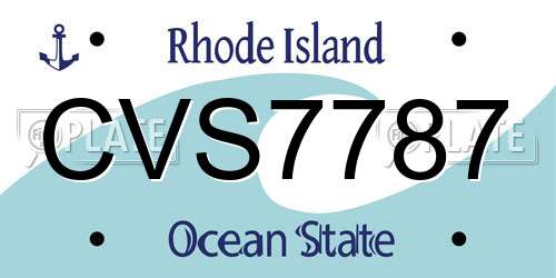 CVS7787 Rhode Island License Plate