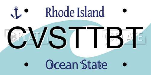 CVSTTBT Rhode Island License Plate
