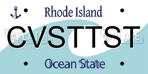 CVSTTST Rhode Island License Plate