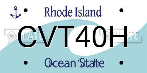 CVT40H Rhode Island License Plate