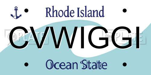 CVWIGGI Rhode Island License Plate