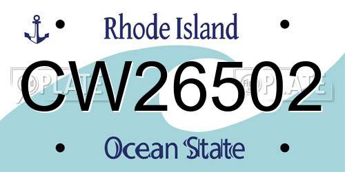 CW26502 Rhode Island License Plate