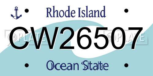 CW26507 Rhode Island License Plate