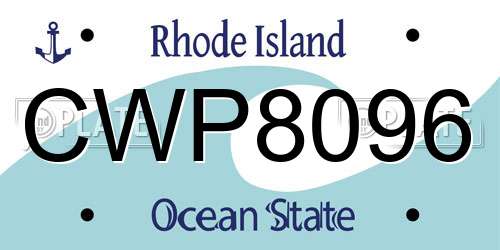 CWP8096 Rhode Island License Plate