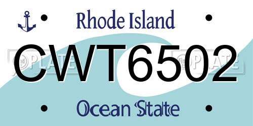 CWT6502 Rhode Island License Plate