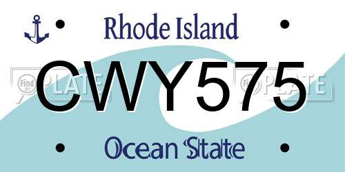 CWY575 Rhode Island License Plate