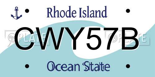 CWY57B Rhode Island License Plate