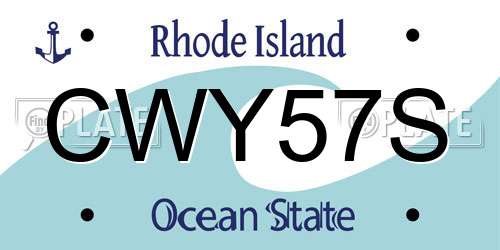 CWY57S Rhode Island License Plate