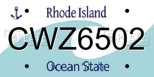 CWZ6502 Rhode Island License Plate