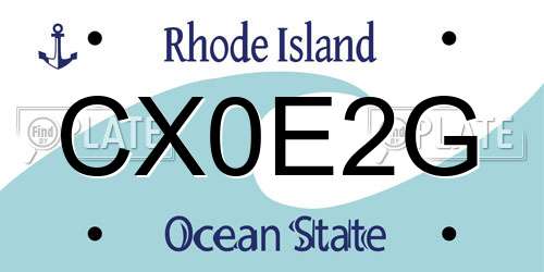 CX0E2G Rhode Island License Plate
