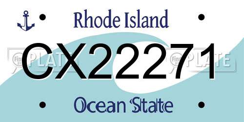 CX22271 Rhode Island License Plate