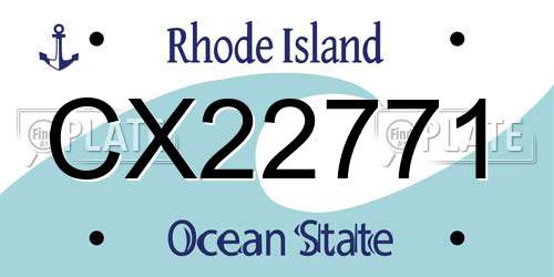 CX22771 Rhode Island License Plate