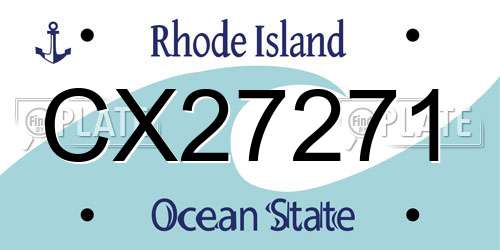 CX27271 Rhode Island License Plate