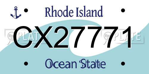 CX27771 Rhode Island License Plate