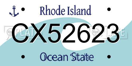 CX52623 Rhode Island License Plate