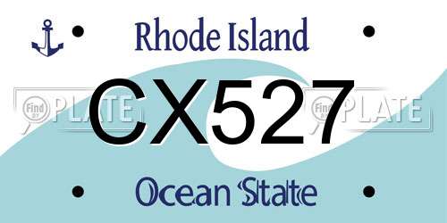 CX527 Rhode Island License Plate