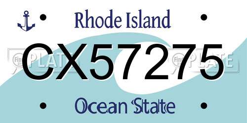 CX57275 Rhode Island License Plate