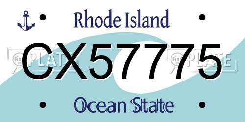 CX57775 Rhode Island License Plate