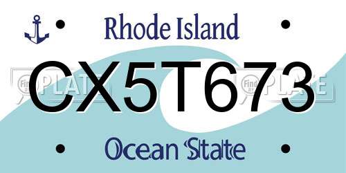 CX5T673 Rhode Island License Plate