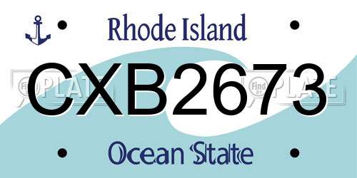 CXB2673 Rhode Island License Plate