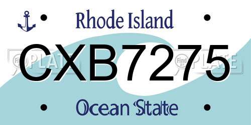 CXB7275 Rhode Island License Plate