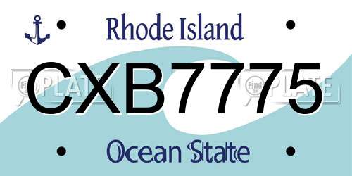 CXB7775 Rhode Island License Plate