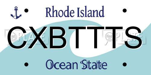 CXBTTTS Rhode Island License Plate