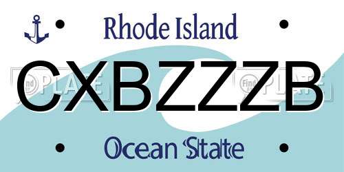 CXBZZZB Rhode Island License Plate