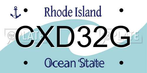 CXD32G Rhode Island License Plate