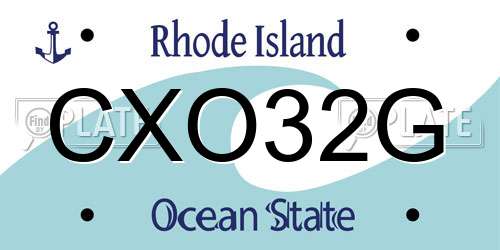 CXO32G Rhode Island License Plate