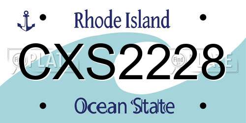 CXS2228 Rhode Island License Plate