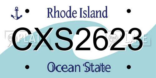 CXS2623 Rhode Island License Plate