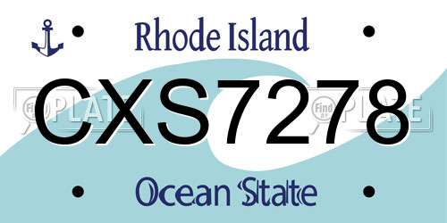 CXS7278 Rhode Island License Plate