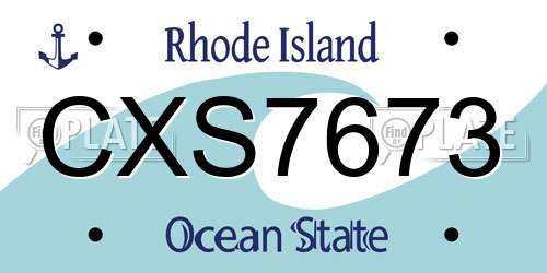 CXS7673 Rhode Island License Plate