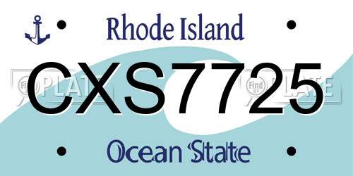 CXS7725 Rhode Island License Plate