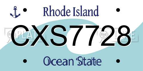 CXS7728 Rhode Island License Plate