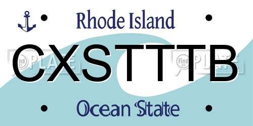 CXSTTTB Rhode Island License Plate