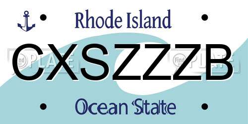 CXSZZZB Rhode Island License Plate