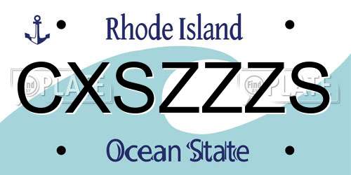 CXSZZZS Rhode Island License Plate