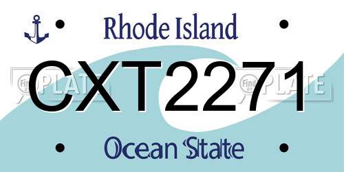 CXT2271 Rhode Island License Plate