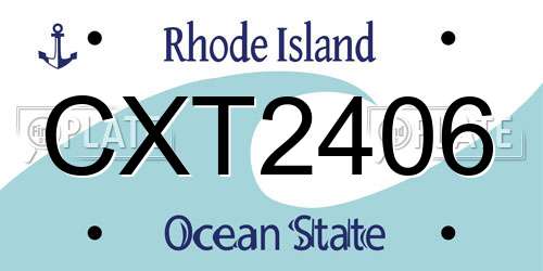 CXT2406 Rhode Island License Plate