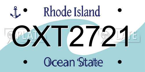 CXT2721 Rhode Island License Plate