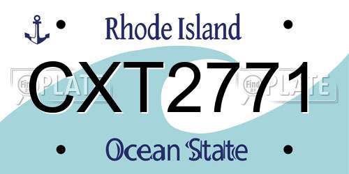 CXT2771 Rhode Island License Plate