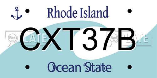 CXT37B Rhode Island License Plate