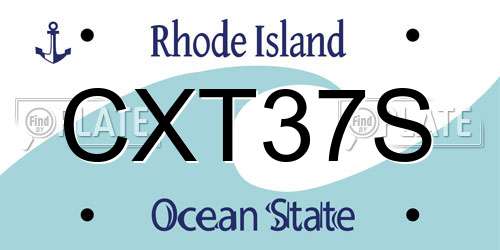 CXT37S Rhode Island License Plate
