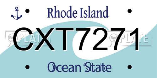 CXT7271 Rhode Island License Plate