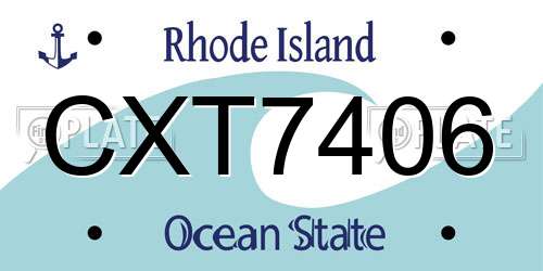 CXT7406 Rhode Island License Plate